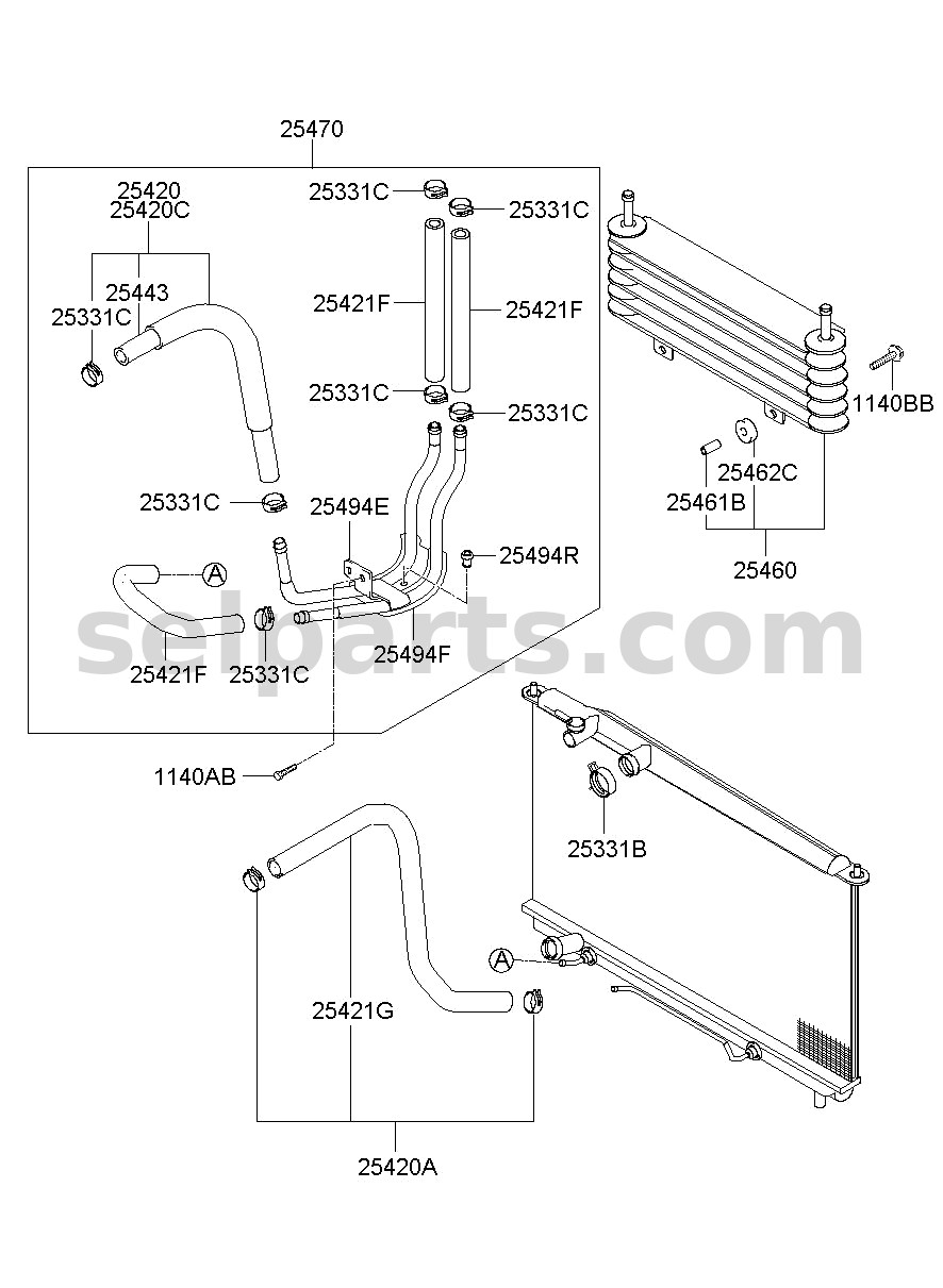 Genuine TUBE ASSY-OIL COOLER for Hyundai Sonata #254702GGA0