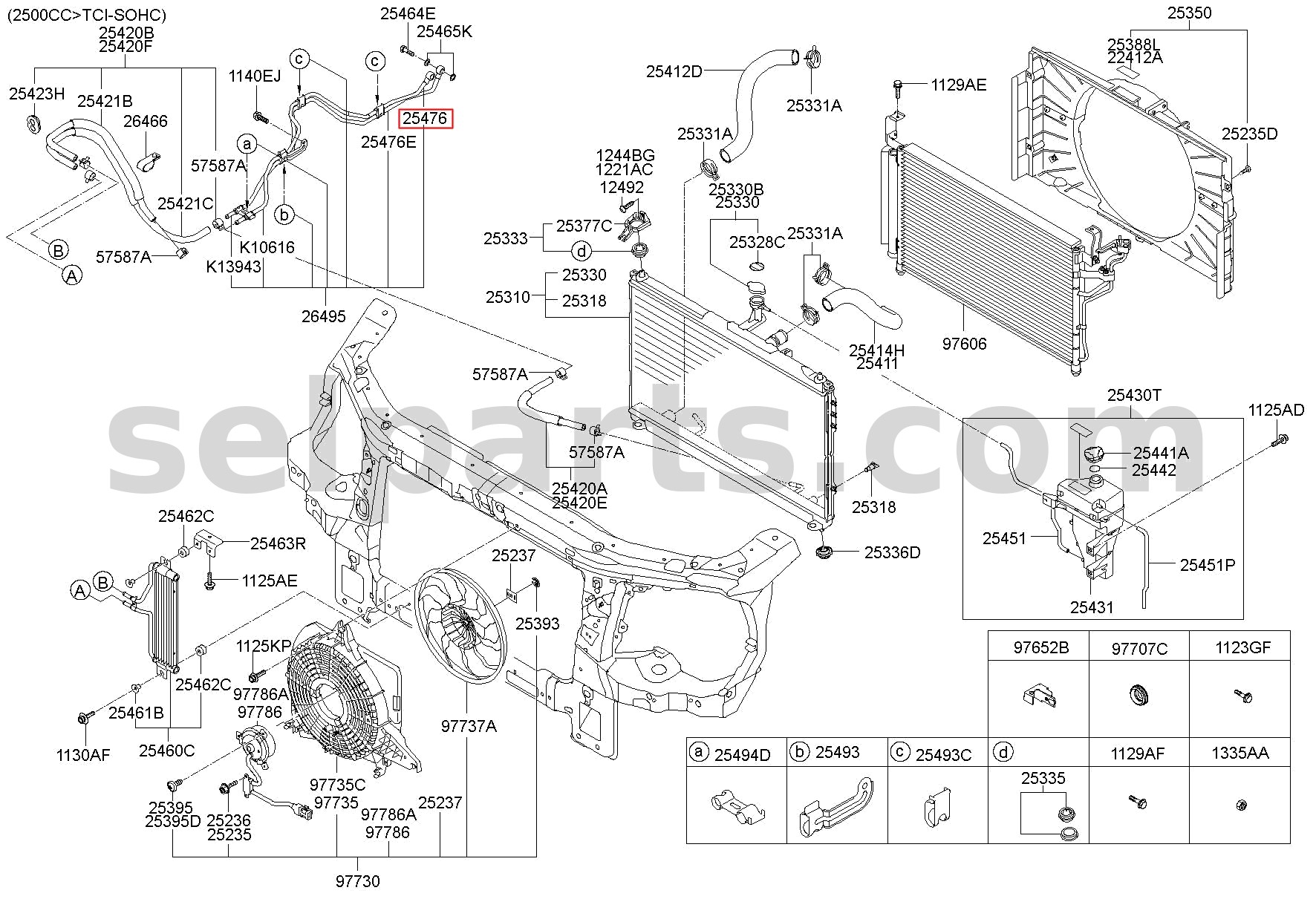 Genuine TUBE-OIL COOLING FEED for Hyundai Grand Starex #254764H000