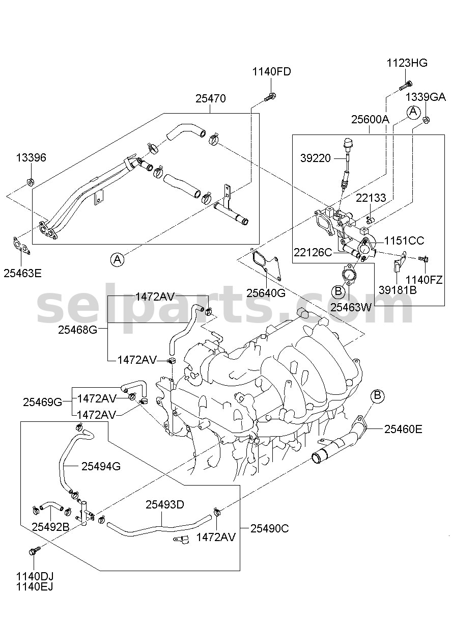 Genuine PIPE & HOSE ASSY-AIR VENTILATOR for Hyundai Grand Starex #254902C000