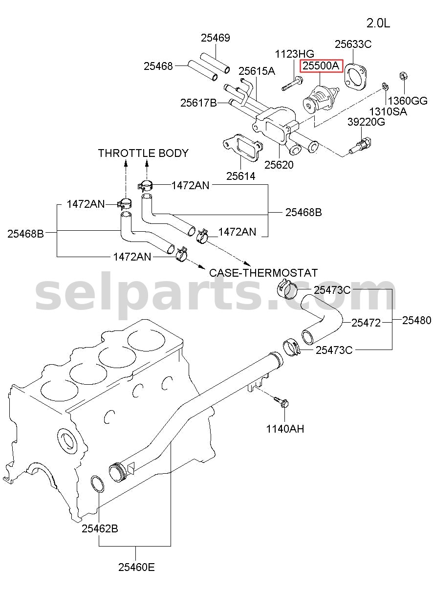 Genuine THERMOSTAT ASSY for Kia Sportage #2550035540