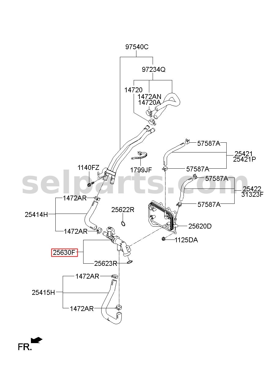 Genuine WATER VALVE-WARMER for Hyundai Palisade #256301U500