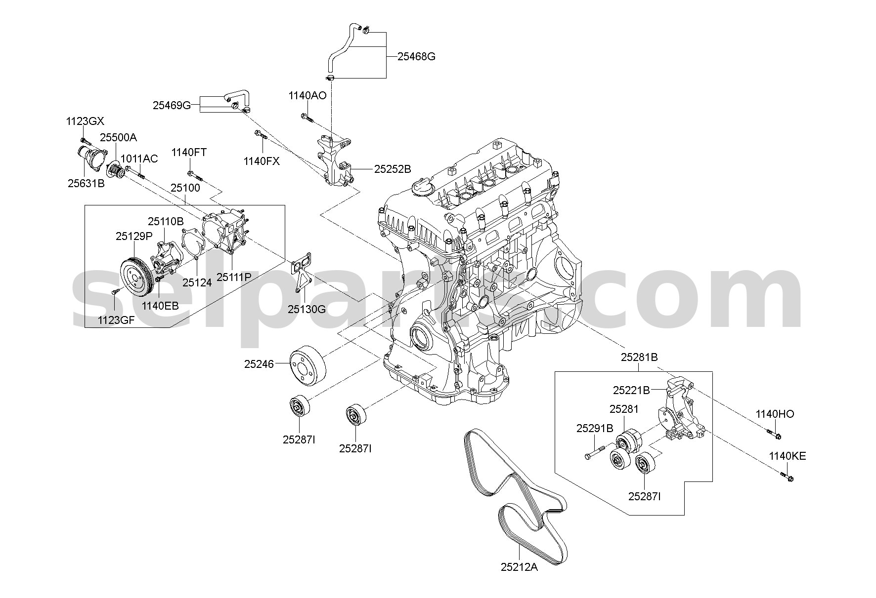 Genuine FITTING-COOLANT INLET for Hyundai Grand Starex #256314A305