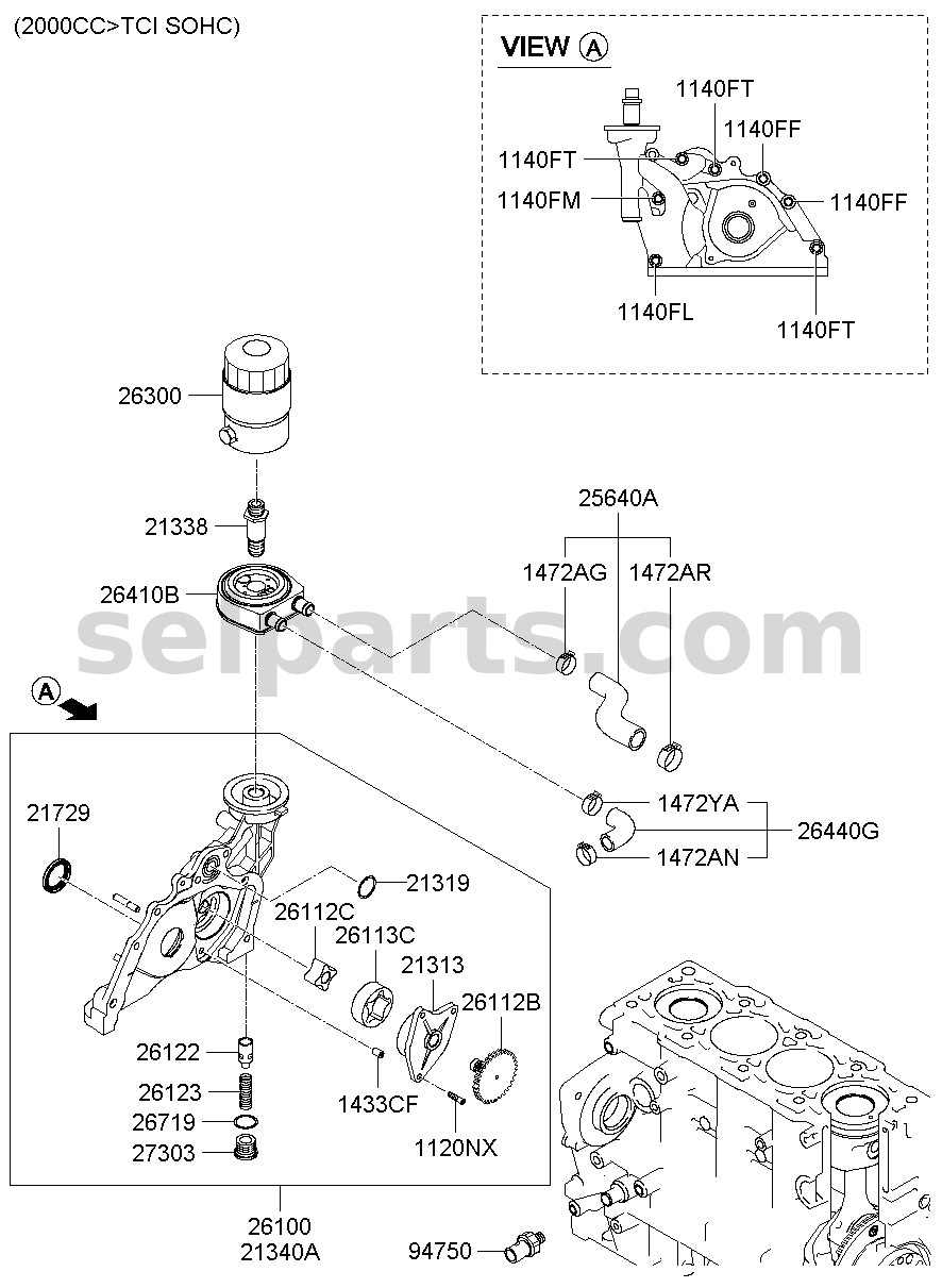 Genuine HOSE ASSY-OIL COOLER for Kia Sportage #256402F000