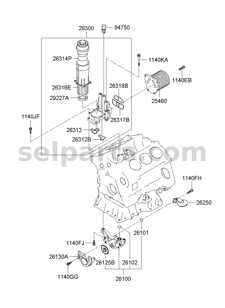 Genuine CHAIN SPROCKET - OIL PUMP for Kia MOHAVE 16 (2016-2019) #261253A000
