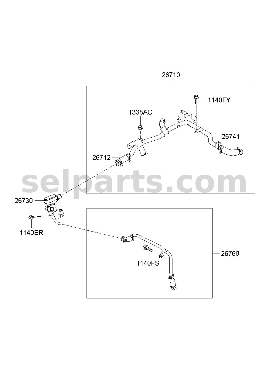 Genuine HOSE ASSY - OIL RETURN for Kia MOHAVE 16 (2016-2019) #267223A100