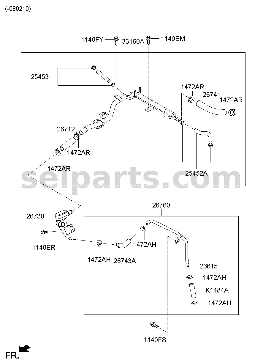 Genuine HOSE - BREATHER for Kia MOHAVE 16 (2016-2019) #267333A500