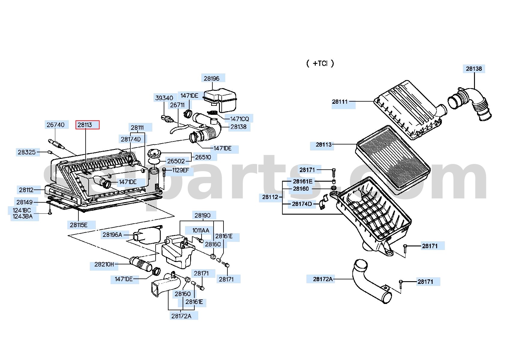 Genuine FILTER-AIR CLEANER for Hyundai Palisade #28113A9200