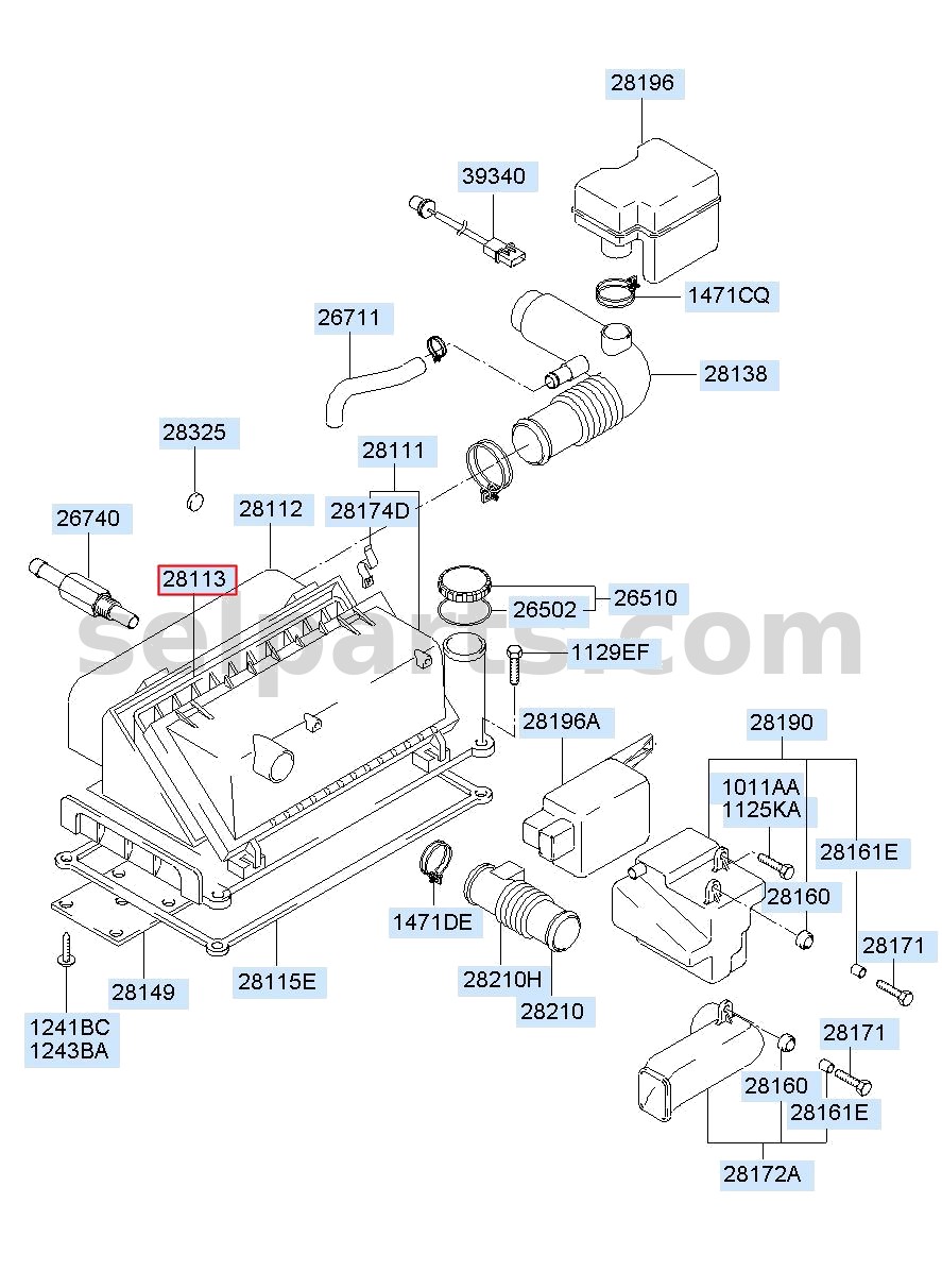 Genuine FILTER-AIR CLEANER for Kia Sportage #28113D3100