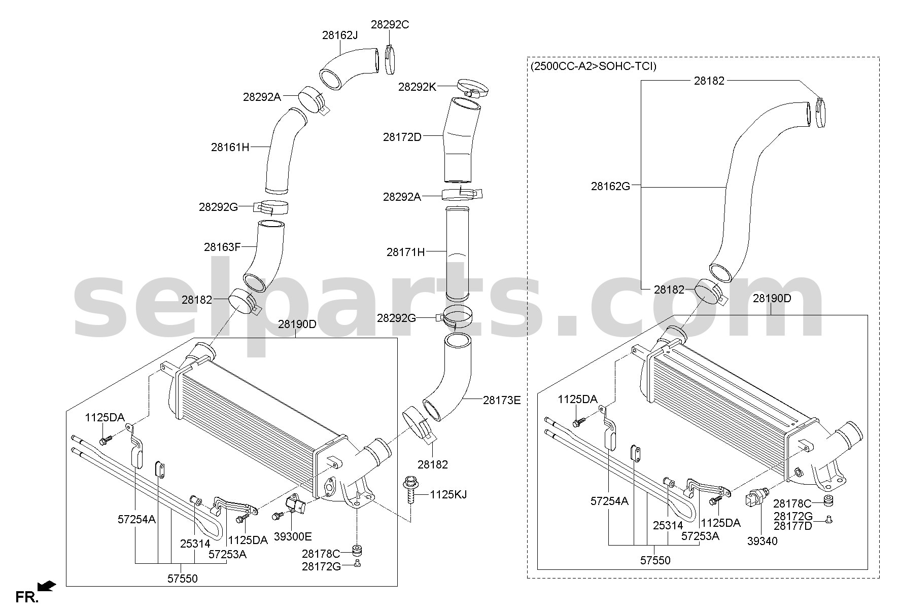 Genuine PIPE-INTERCOOLER INLET for Hyundai Grand Starex #281614A480