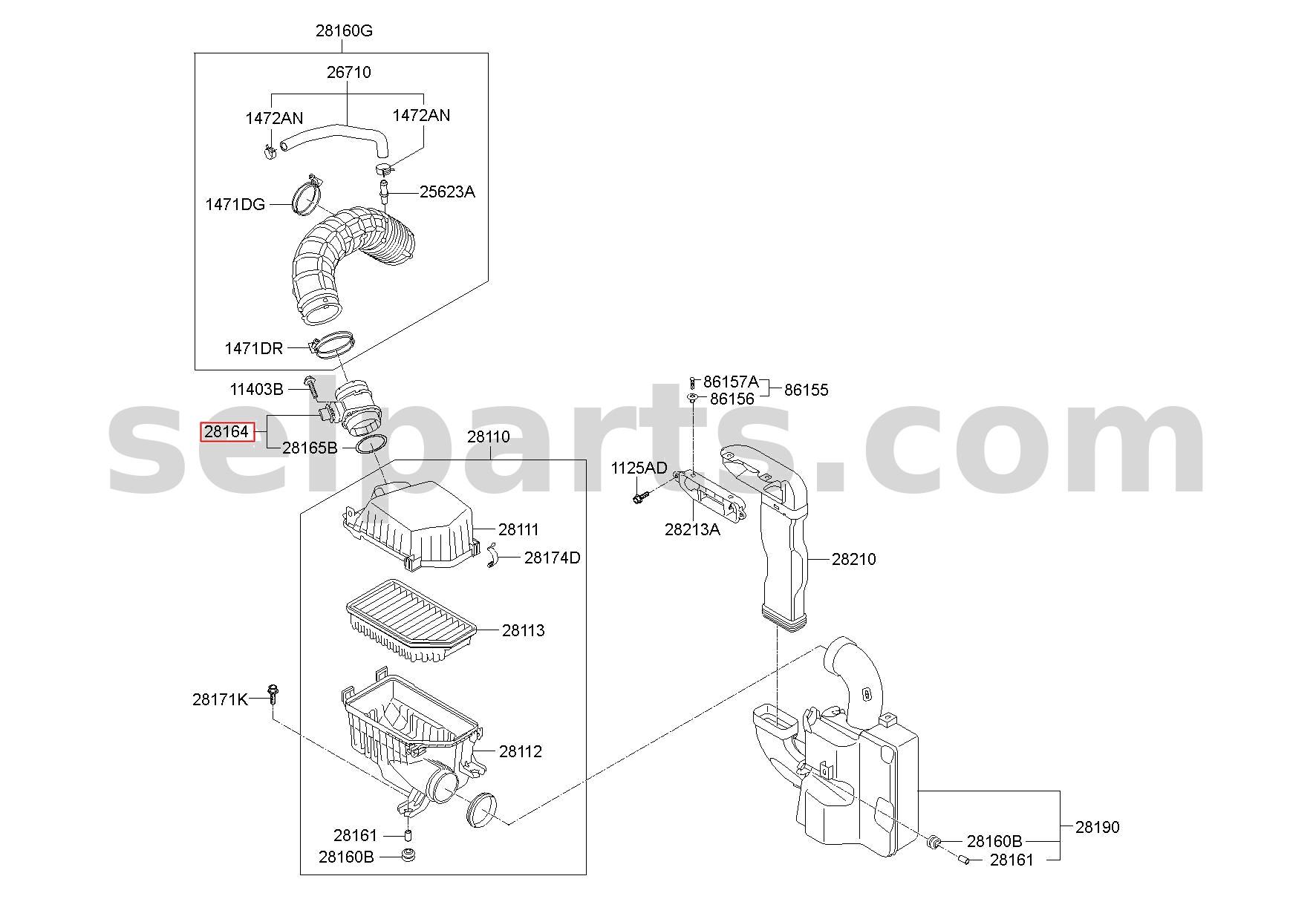 Genuine SENSOR ASSY-AIR FLOW for Kia Sportage #281642A500