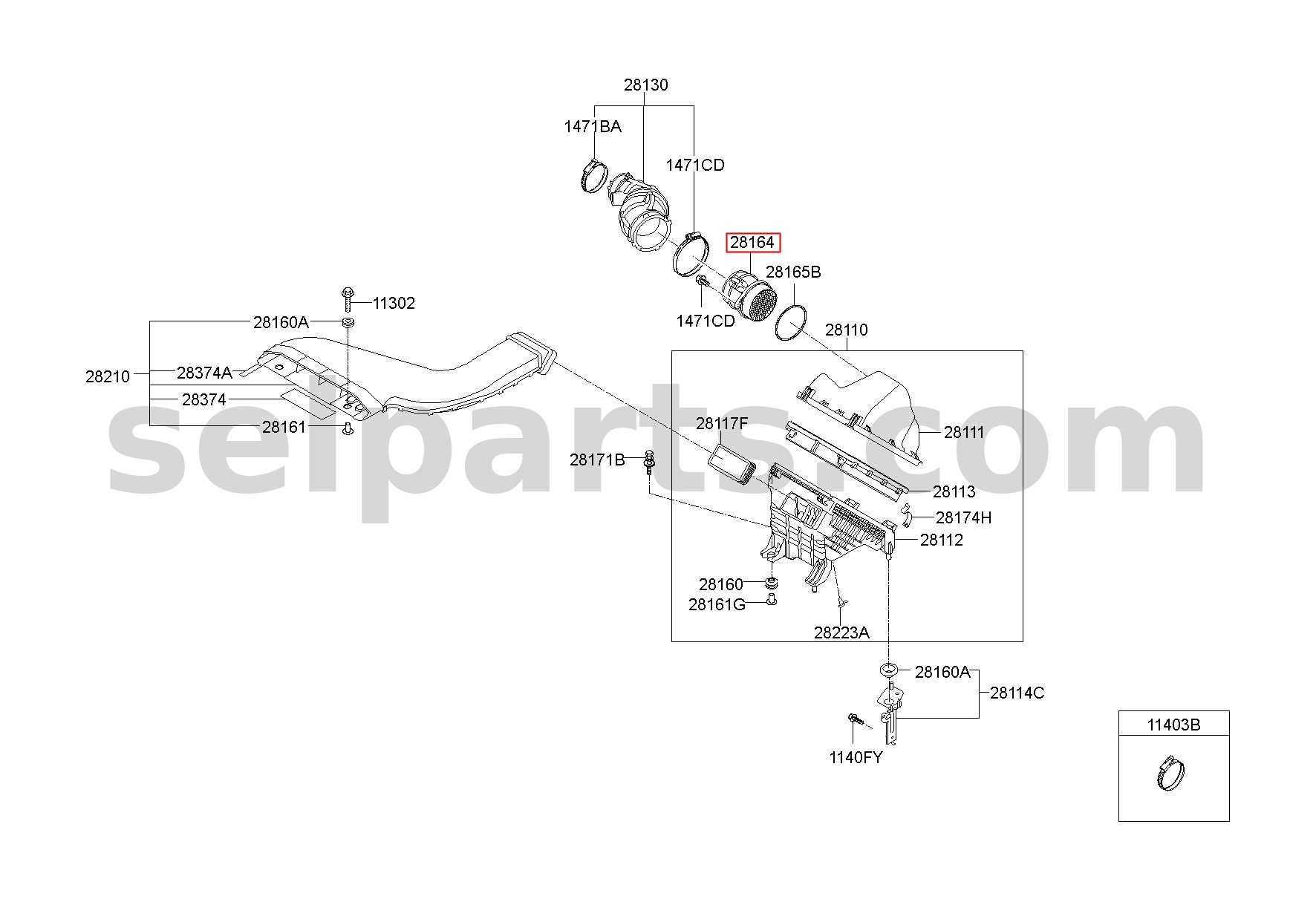 Genuine SENSOR ASSY-AIR FLOW for Kia Sportage #281642F610