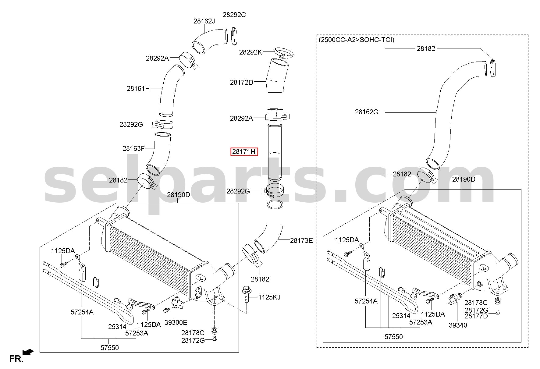 Genuine PIPE-INTERCOOLER OUTLET for Hyundai Grand Starex #281714A700