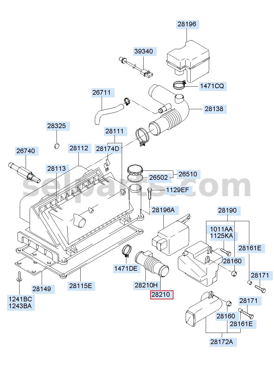 Genuine DUCT ASSY-AIR for Kia Sportage #28210D3100