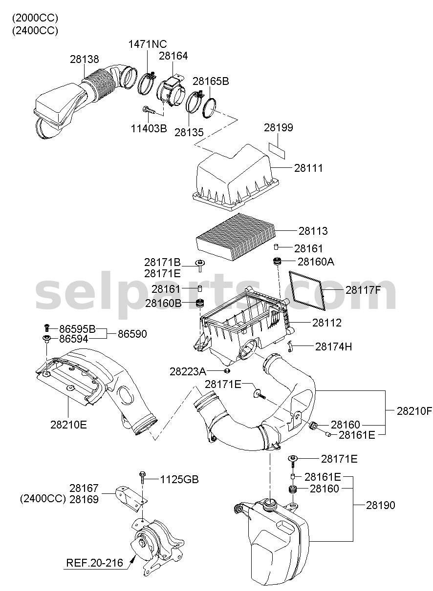 Genuine MIRROR ASSY-OUTSIDE RR VIEW,LH for Kia K5 #87610L2040SWP
