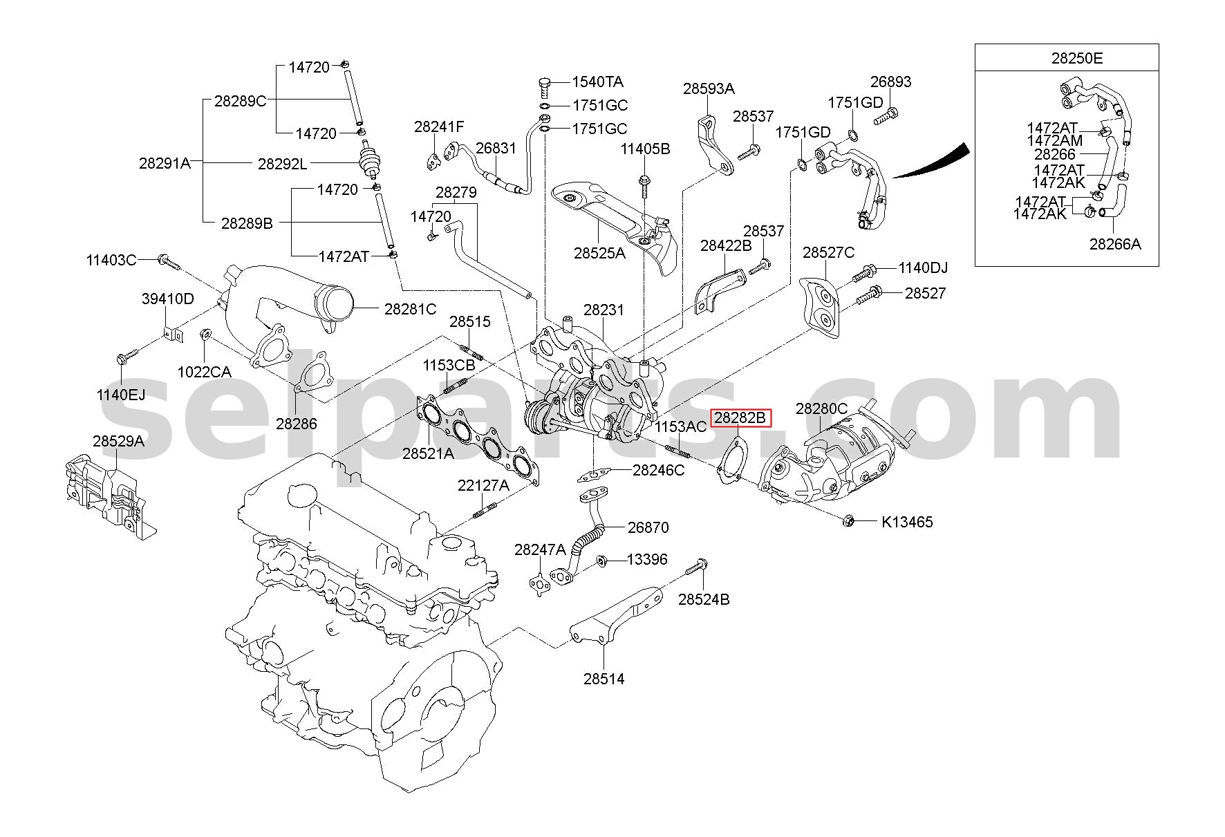 Genuine MIRROR ASSY-OUTSIDE RR VIEW,LH for Kia K5 #87610D4AF0ABT