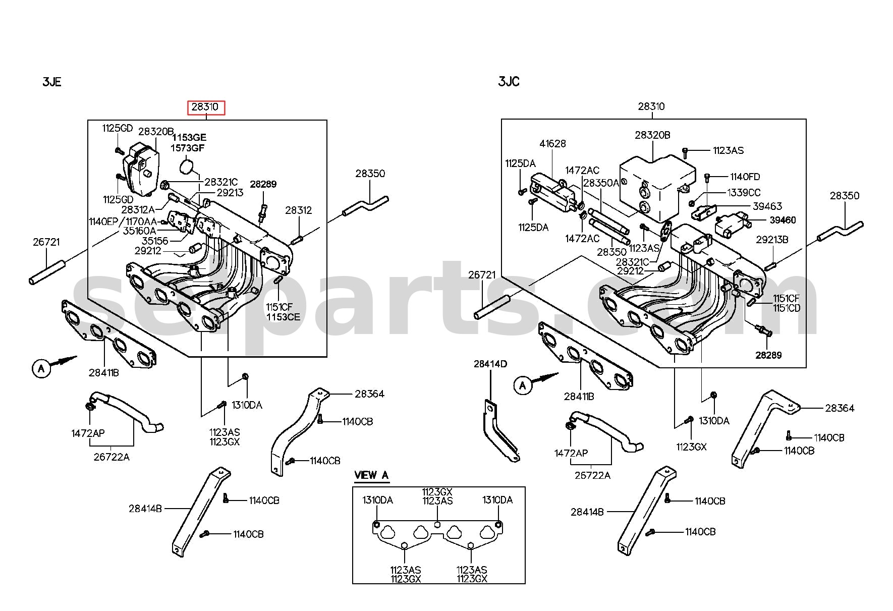 Genuine MANIFOLD ASSY-INTAKE for Hyundai Sonata #283102GTA1