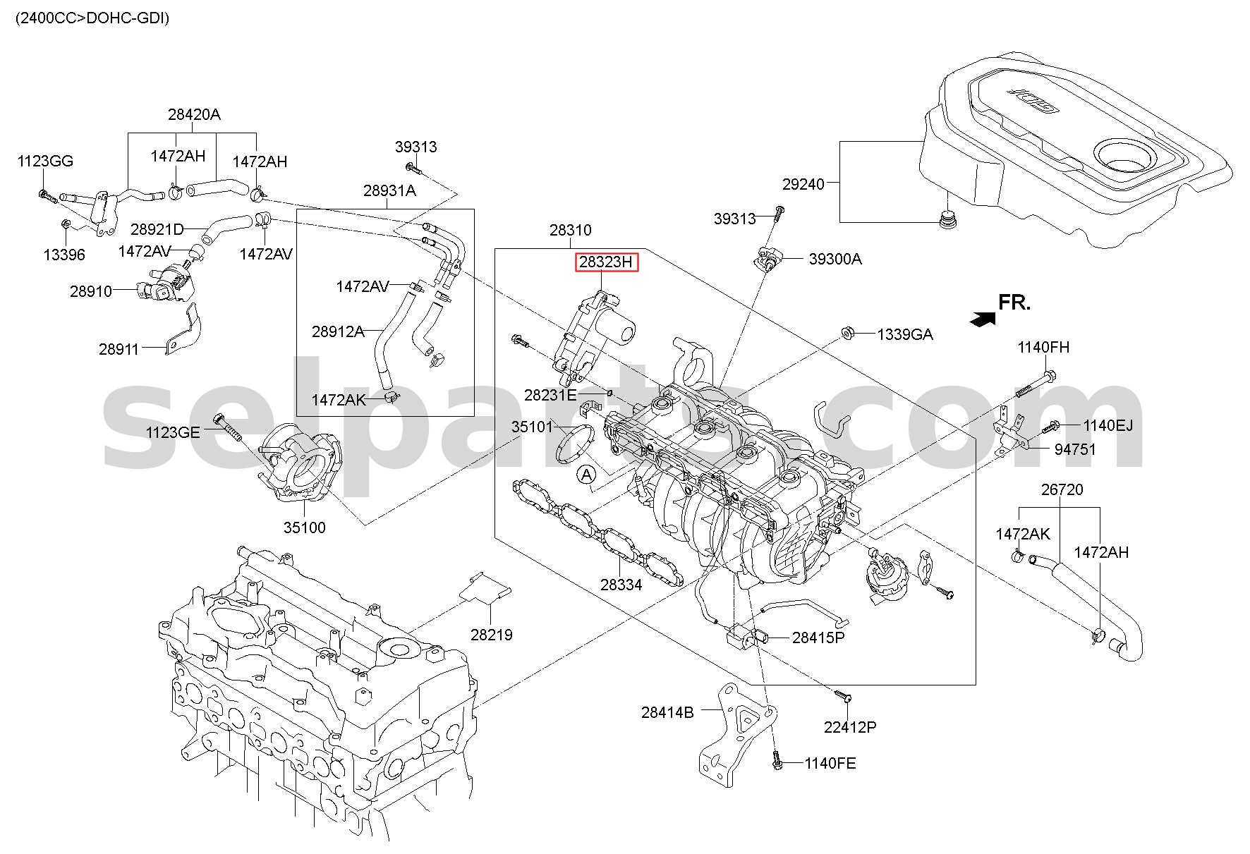 Genuine MOTOR ASSY-VCM for Hyundai Sonata #283232GTA1
