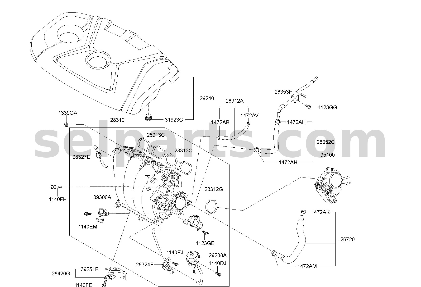 Genuine CROSSMEMBER COMPL for Kia K5 #62405L2000