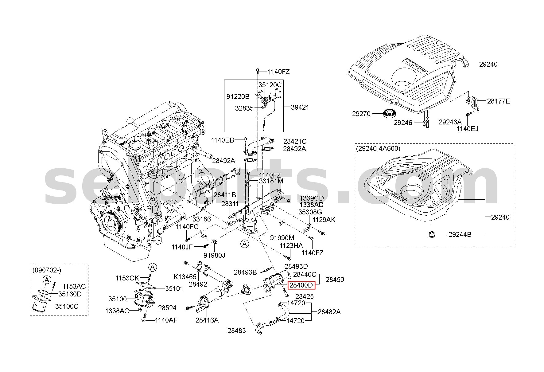 Genuine EGR VALVE BODY KIT for Hyundai Grand Starex #284004AA40