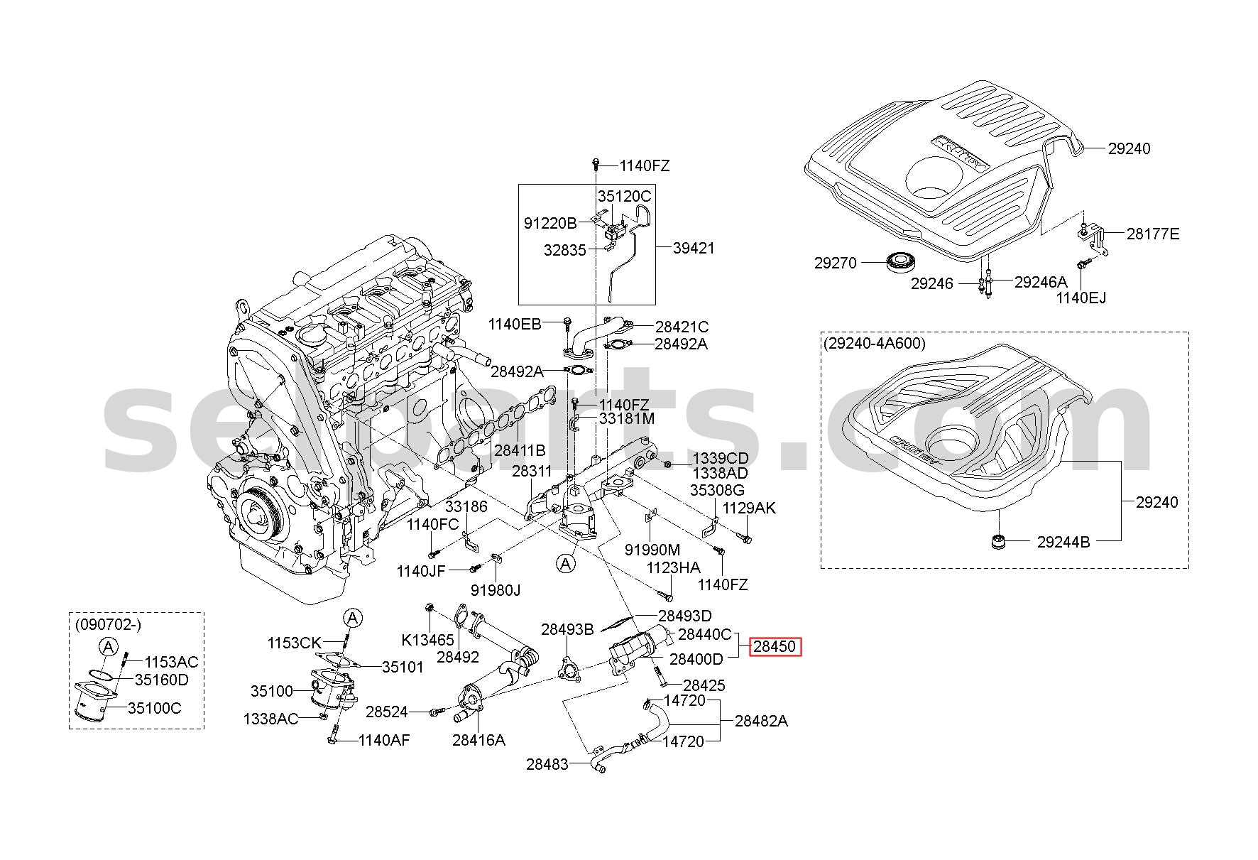 Genuine VALVE ASSY-EGR for Hyundai Grand Starex #284104A700