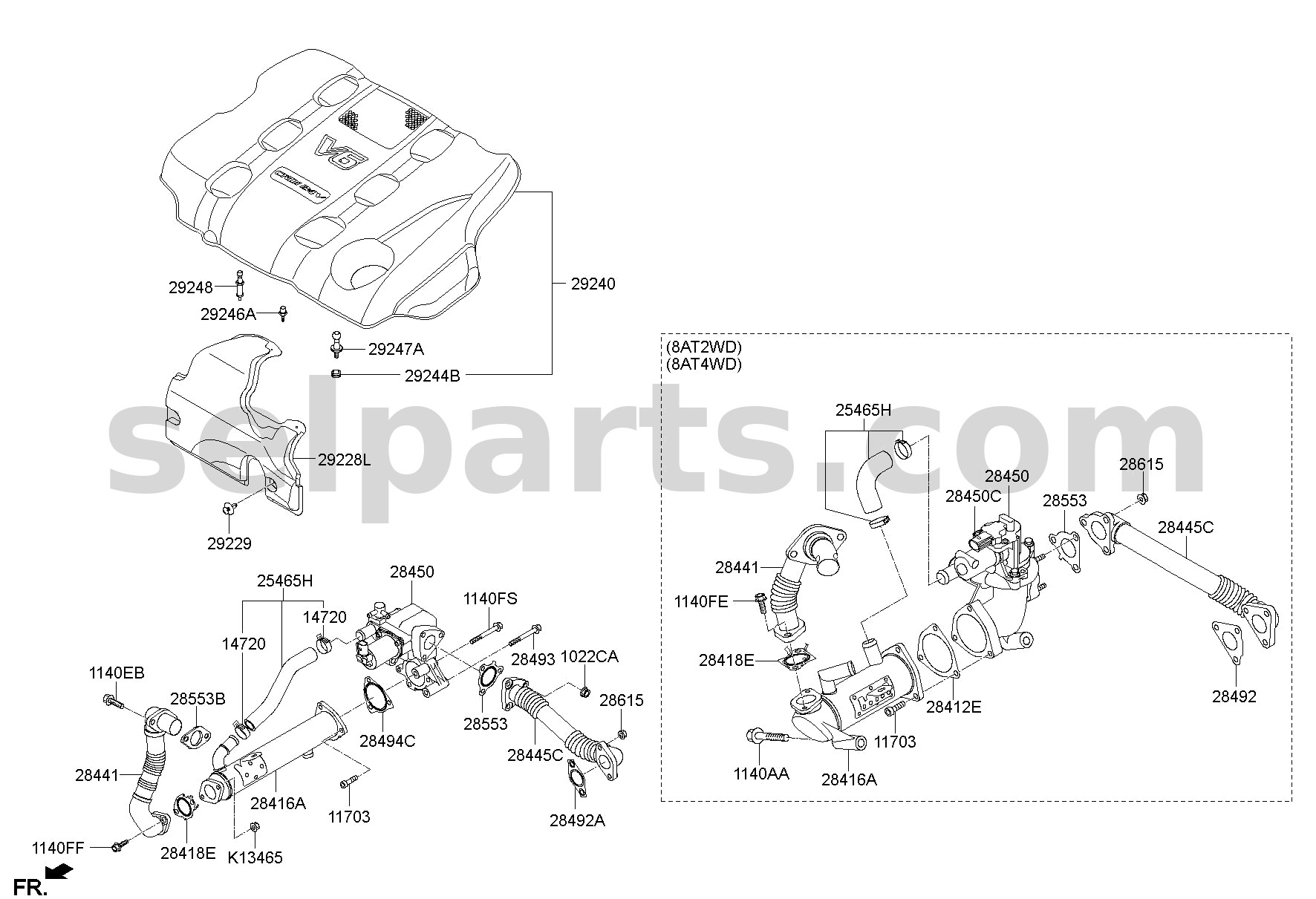 Genuine EGR COOLER for Kia MOHAVE 16 (2016-2019) #284303A601