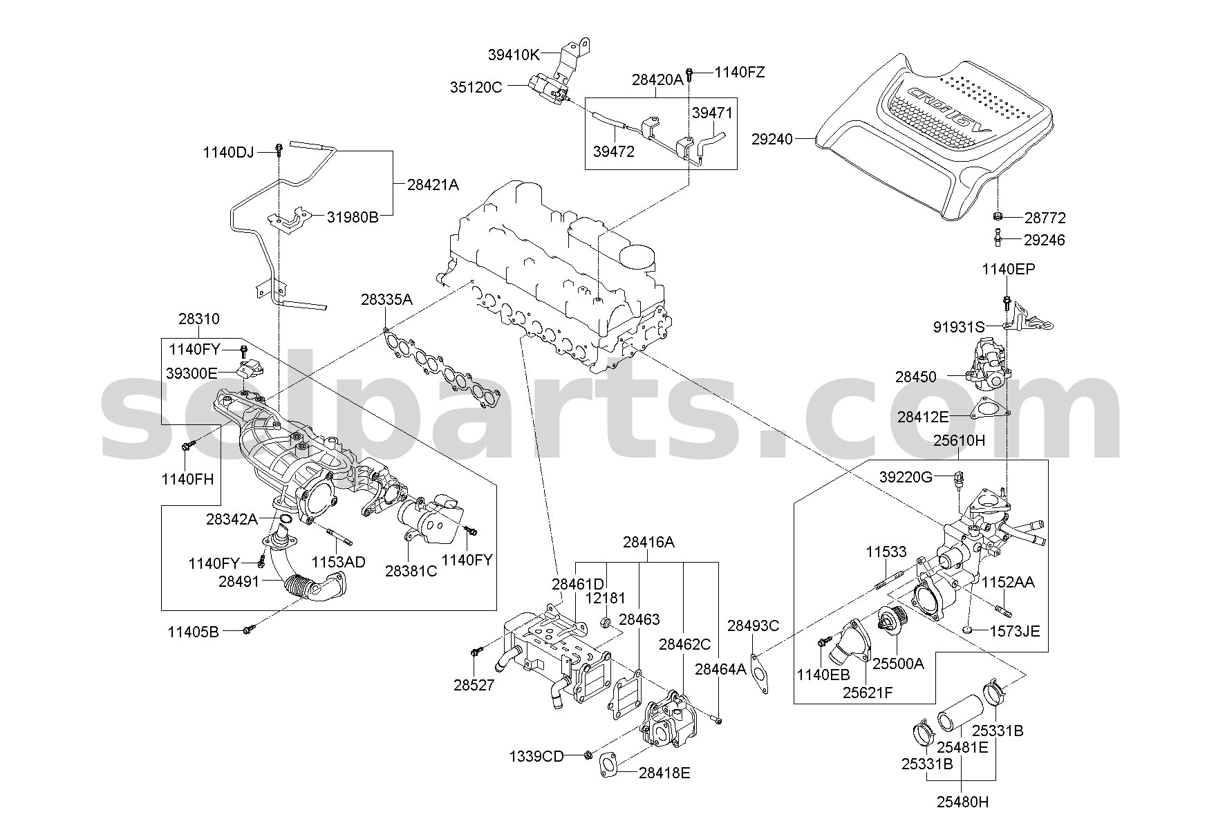 Genuine BYPASS VALVE - EGR for Kia Sportage #284622F000