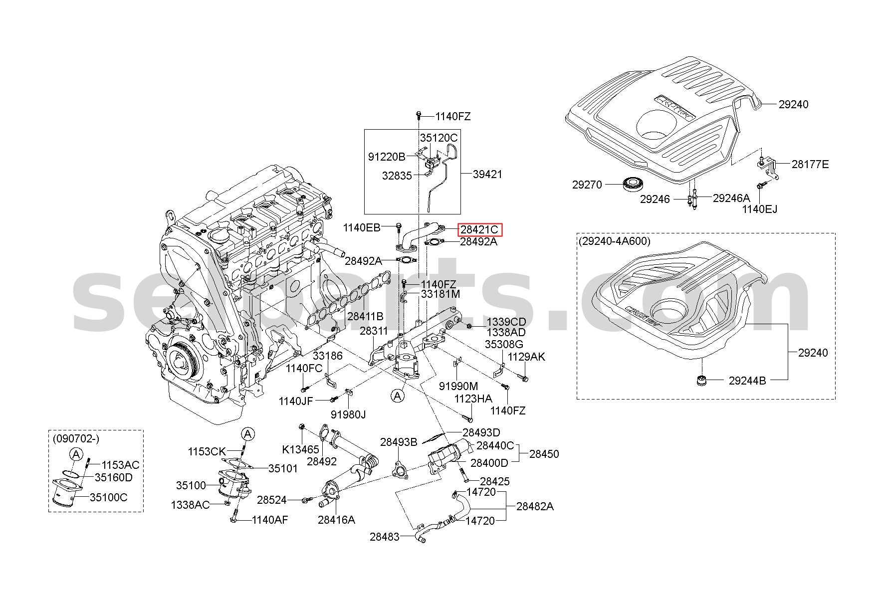 Genuine PIPE-EGR COOLER for Hyundai Grand Starex #284854A700