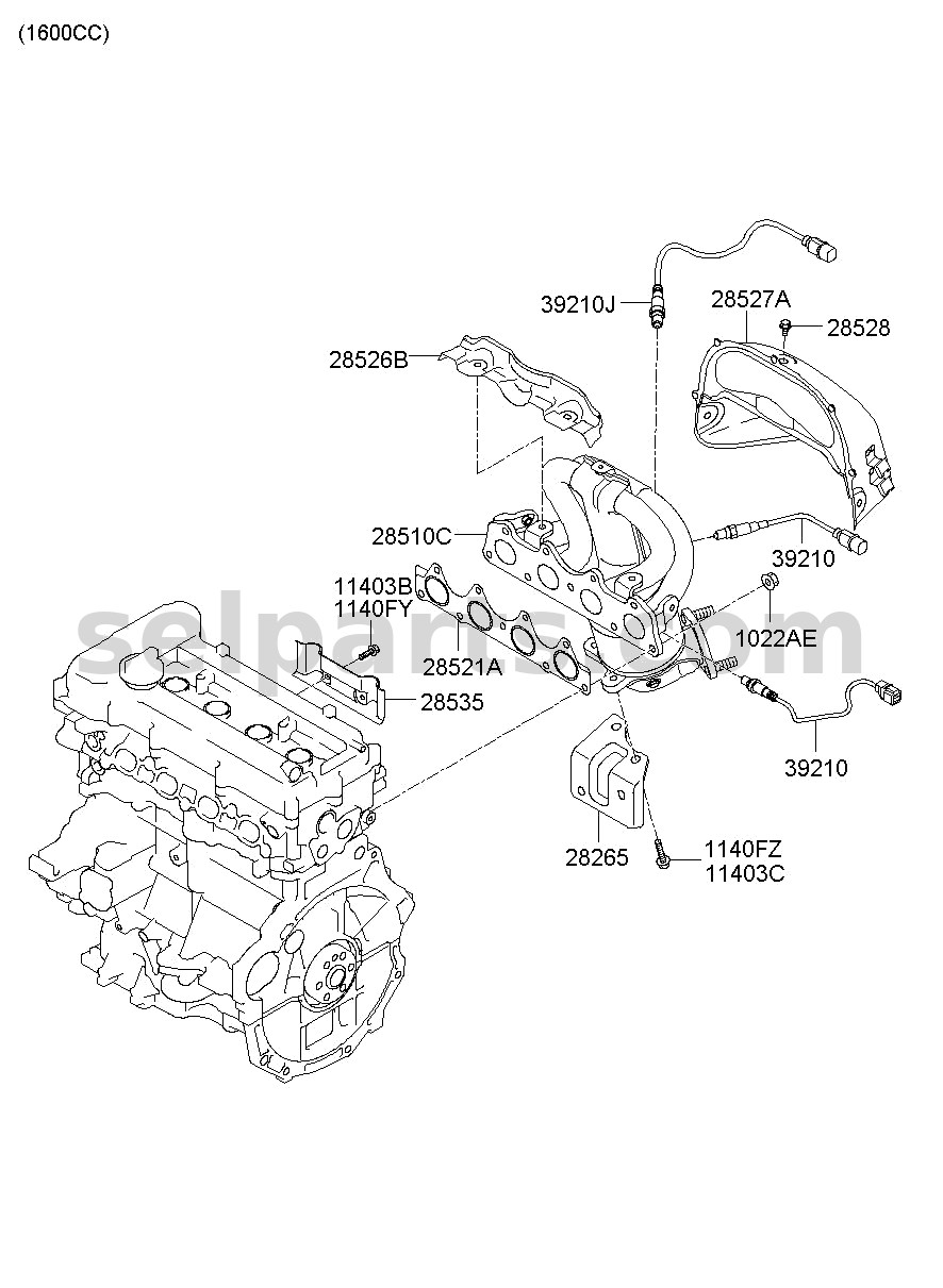 Genuine MANIFOLD CATALYTIC ASSY-EXH for Hyundai Grand Starex #285002C340