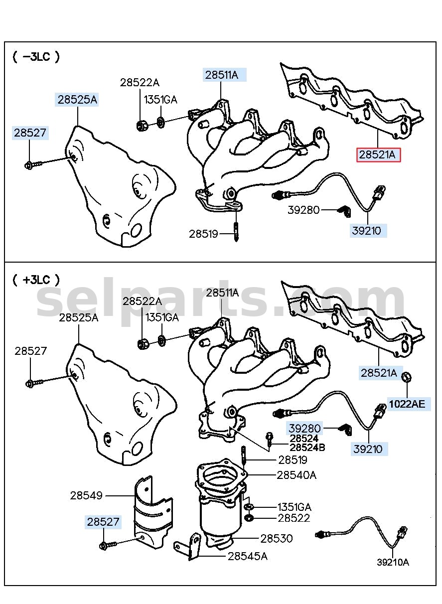 Genuine GASKET-EXHAUST MANIFOLD for Kia Sportage #285212F600