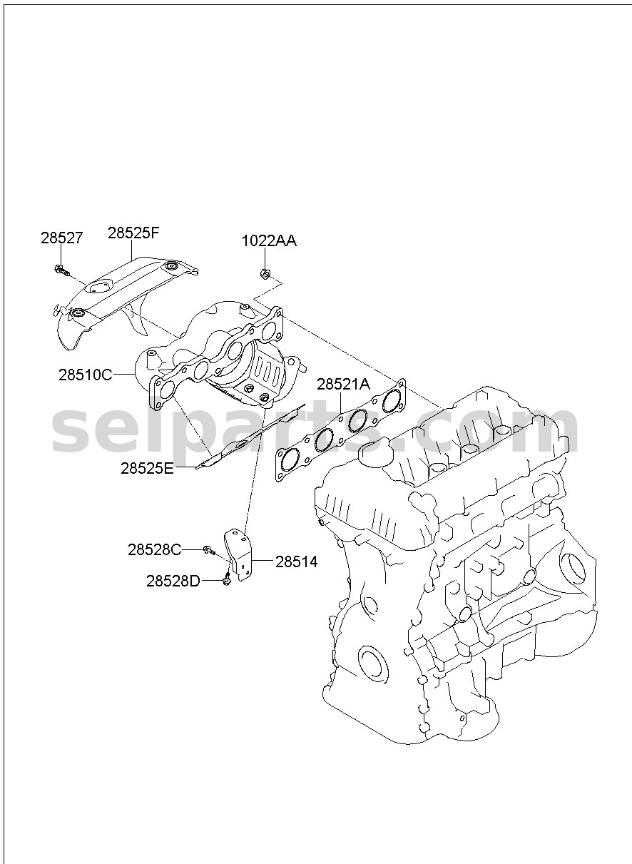 Genuine PROTECTOR-HEAT UPPER for Hyundai Grand Starex #285252C220