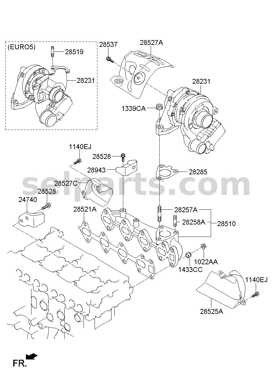 Genuine PROTECTOR-HEAT for Kia Sportage #285262F700