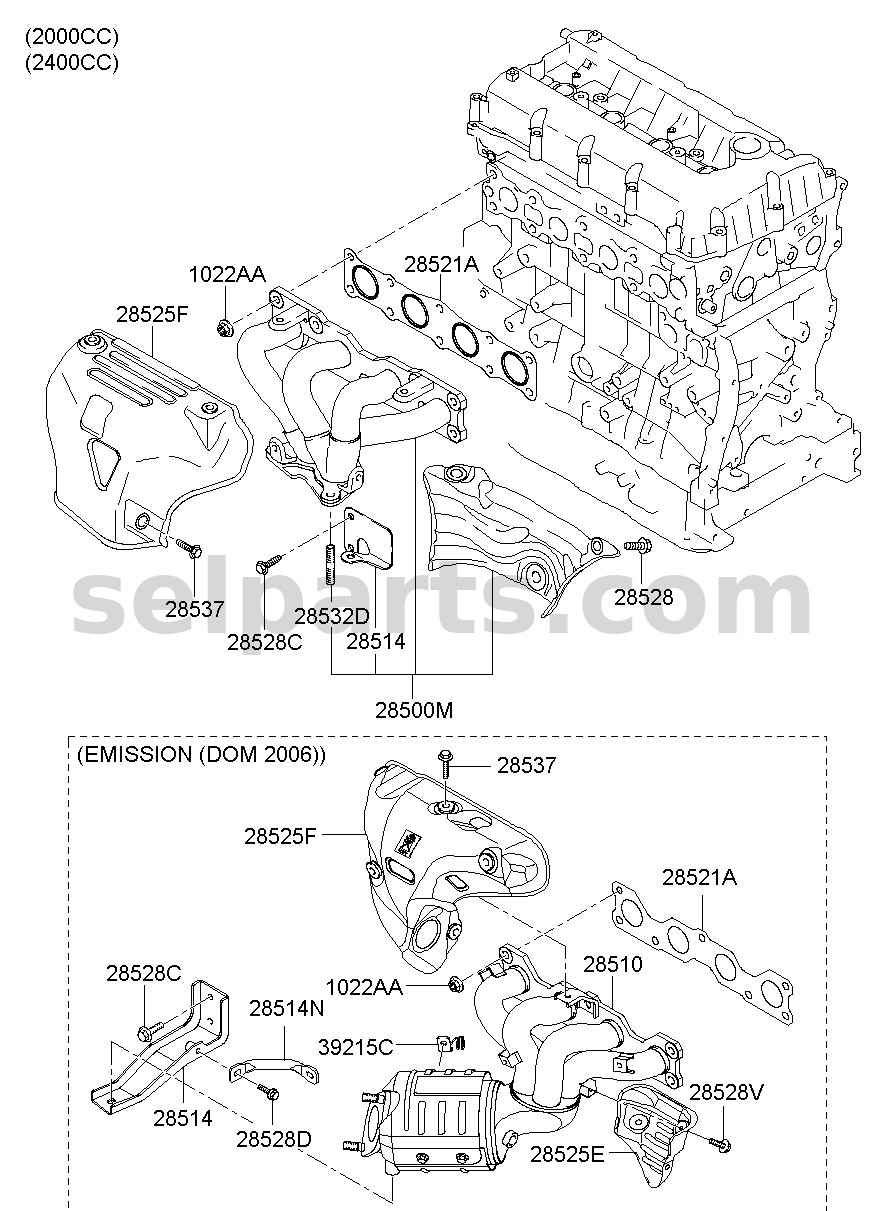 Genuine PROTECTOR-HEAT LOWER for Hyundai Sonata #285262GTA1