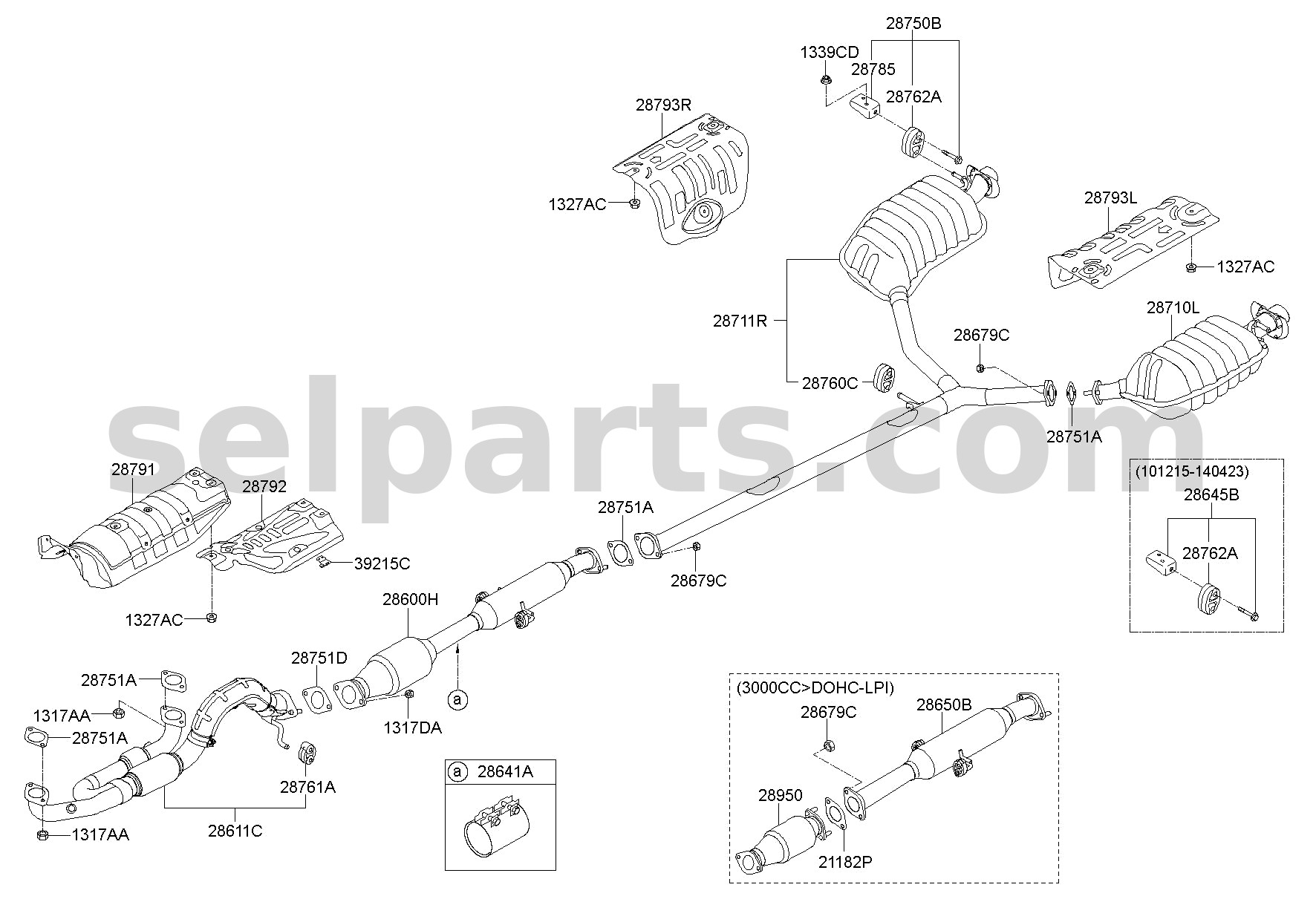 Genuine CLAMP-EXHAUST PIPE for Hyundai Sonata #28641C8600