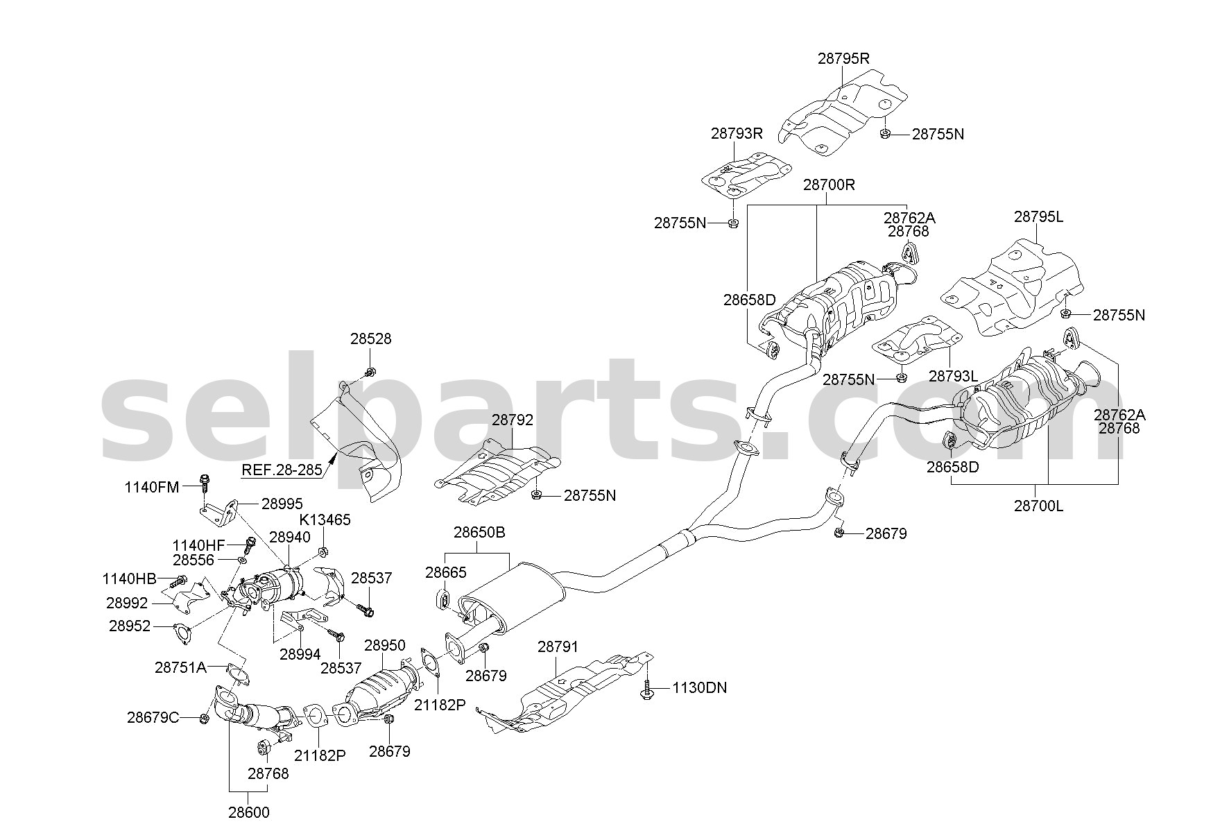 Genuine GASKET for Hyundai Sonata #287513J000