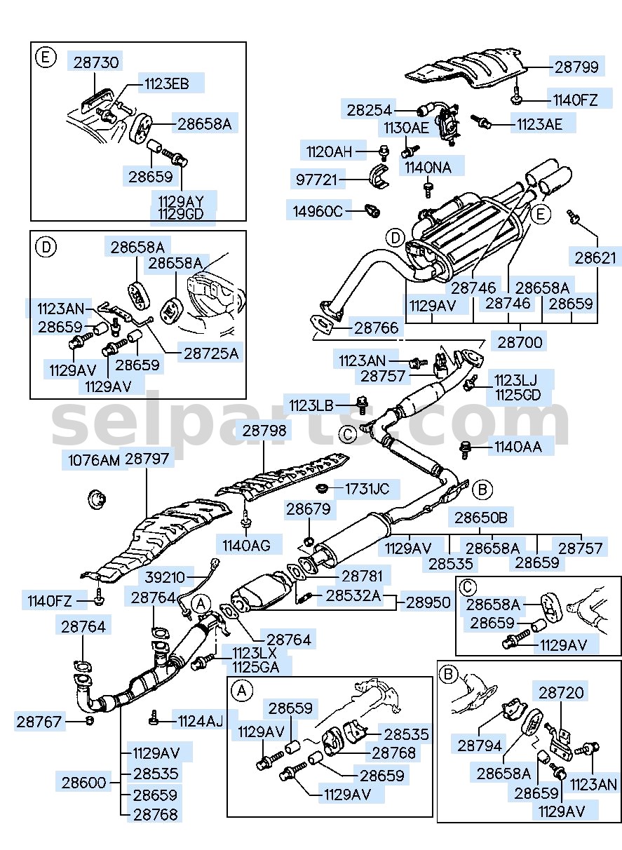 Genuine PANEL-HEAT PROTECTOR,RR for Kia Sportage #28795D3010