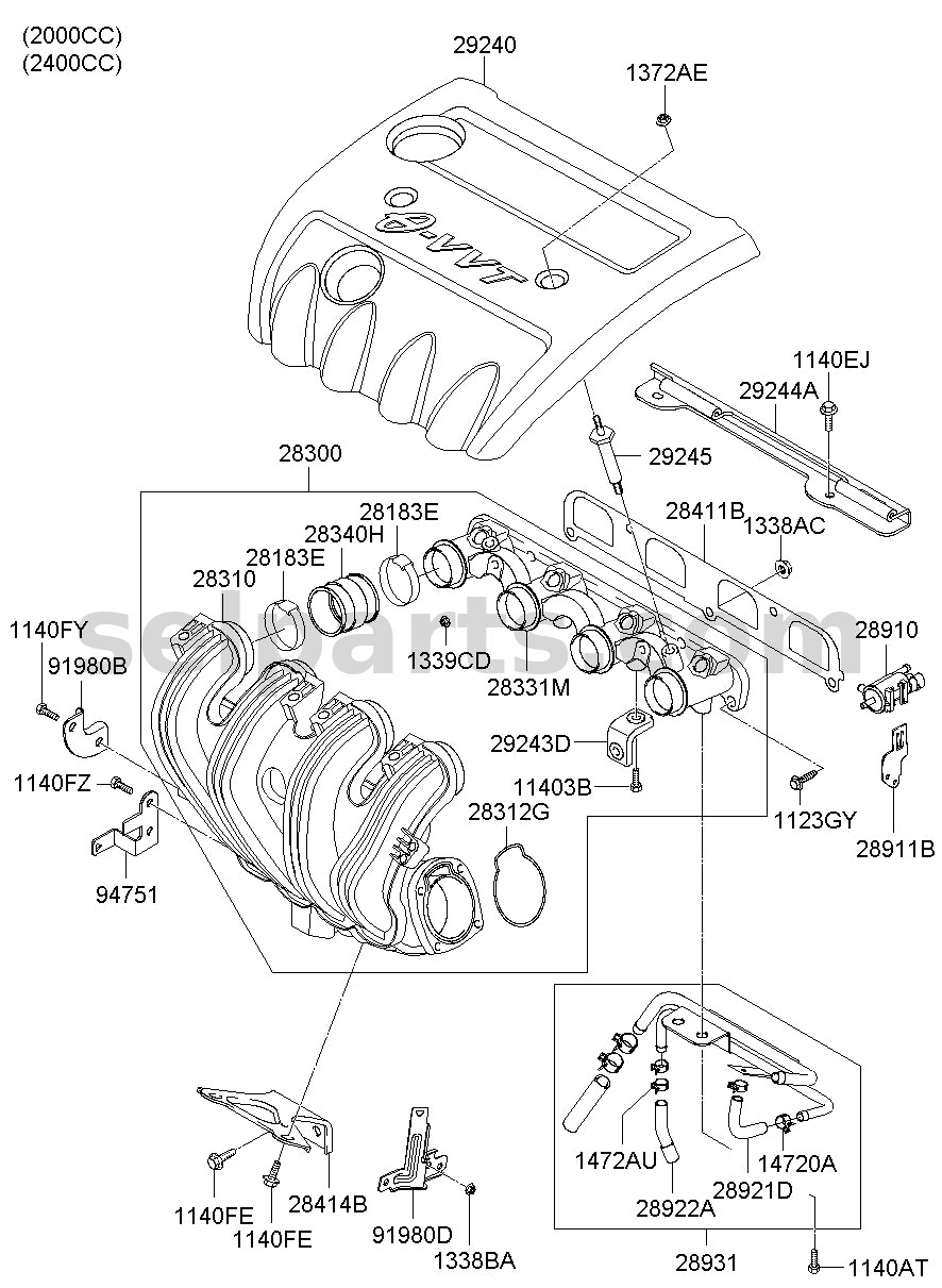 Genuine HOSE-PURGE VALVE for Hyundai Sonata #289212GTA1