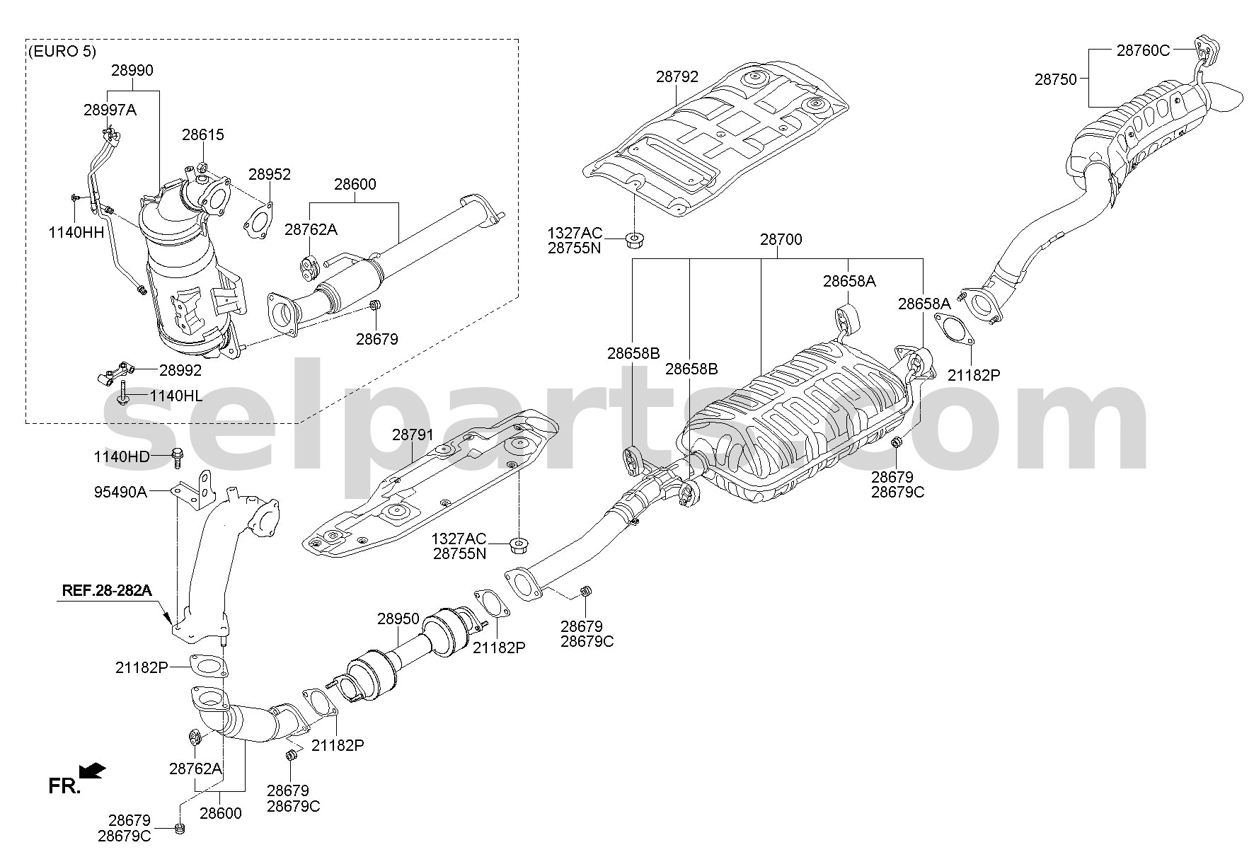 Genuine CONVERTER ASSY - CATALIZED PARTICULATE FILTER for Kia MOHAVE 16 (2016-2019) #289903A600