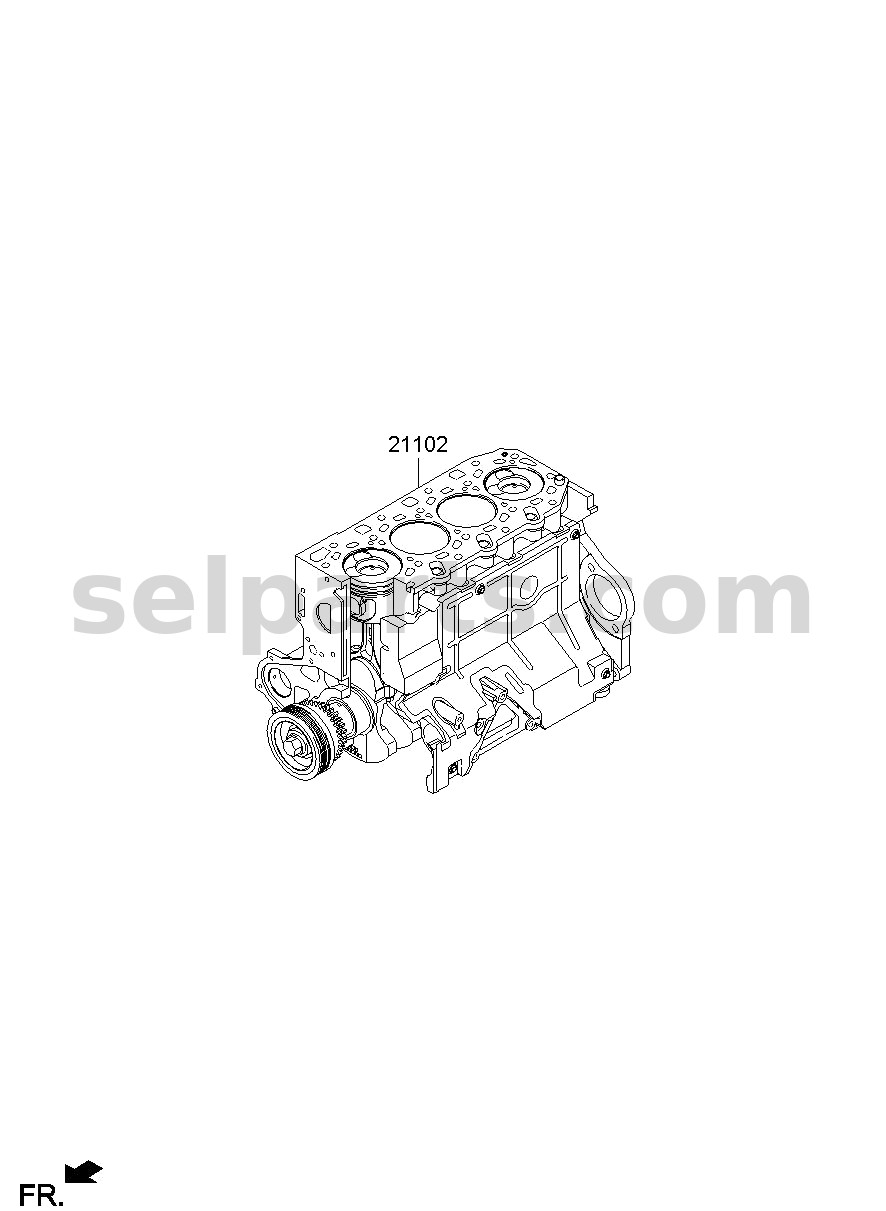 Genuine ENGINE ASSY-SHORT for Hyundai Grand Starex #2J0124AU00