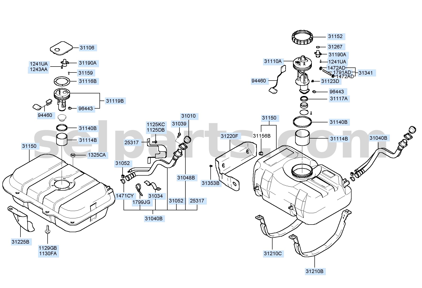 Genuine PACKING-FUEL FILLER NECK for Hyundai Sonata #31048E6800