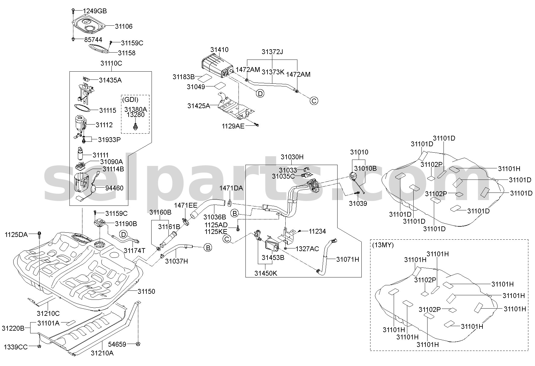 Genuine CUSHION ASSY-FR SEAT,RH for Kia K5 #88200D4DF0C2R