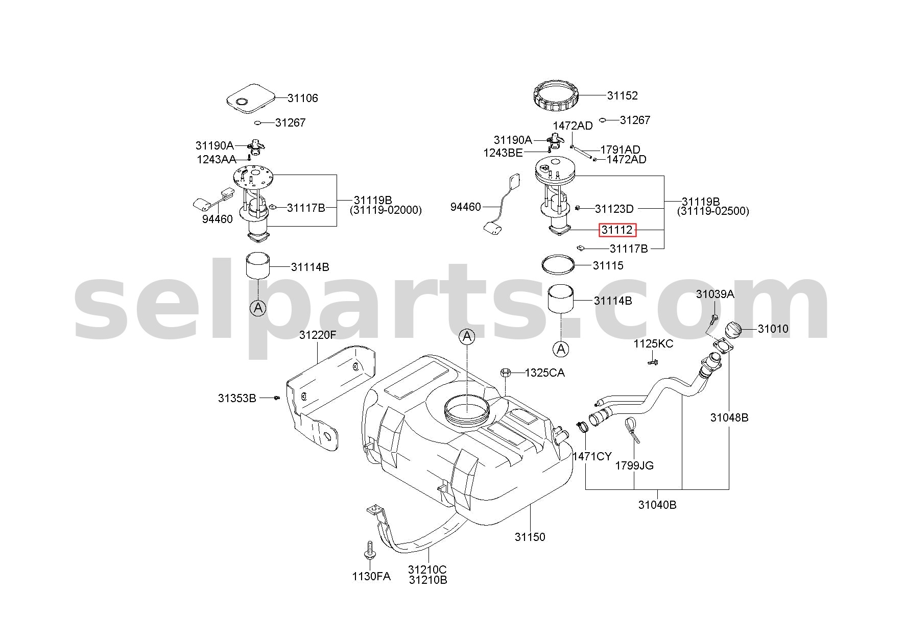 Genuine FILTER-FUEL PUMP for Kia Sportage #31112C9100