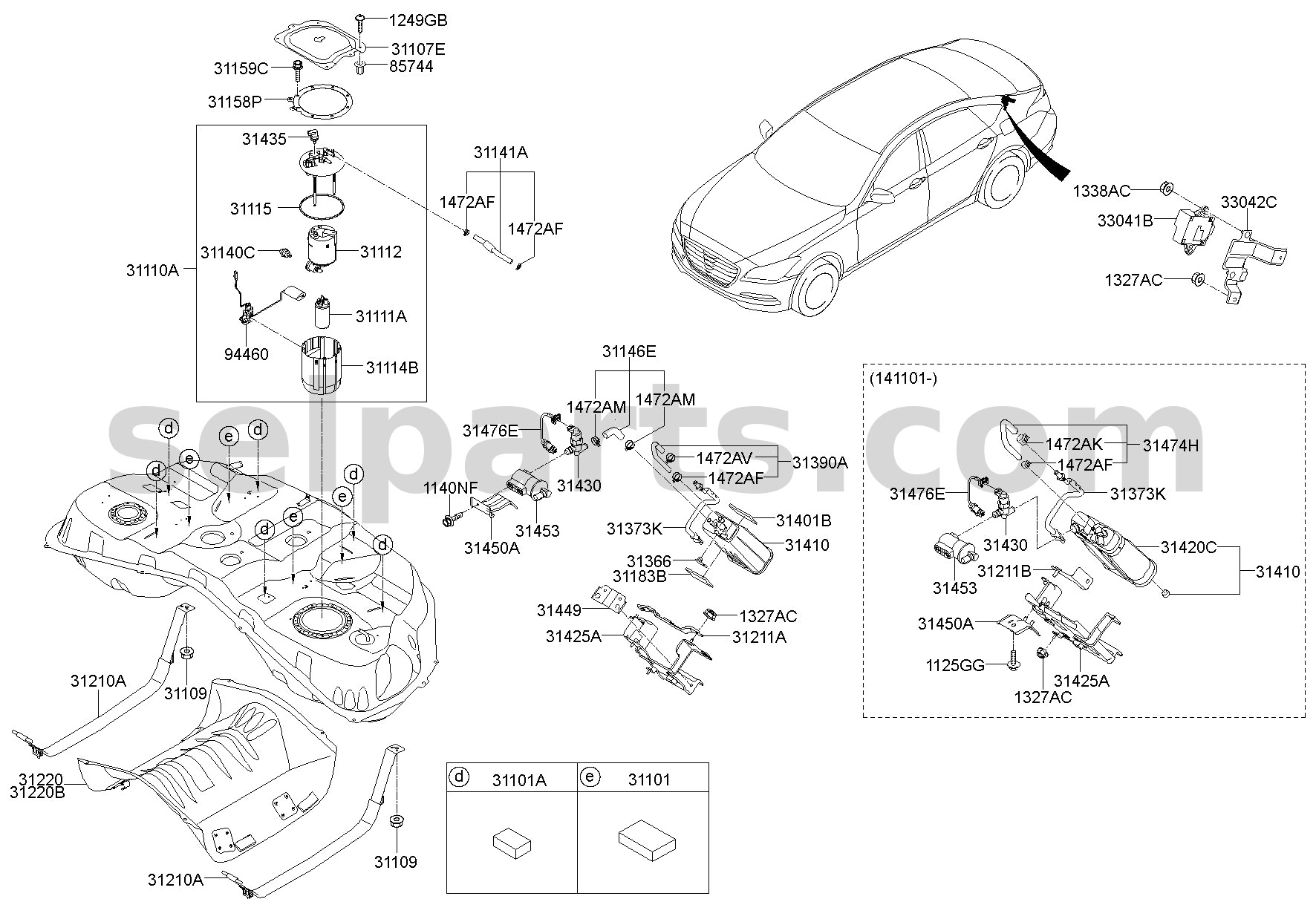 Genuine SENSOR ASSY-PRESSURE for Hyundai Palisade #31140B1000