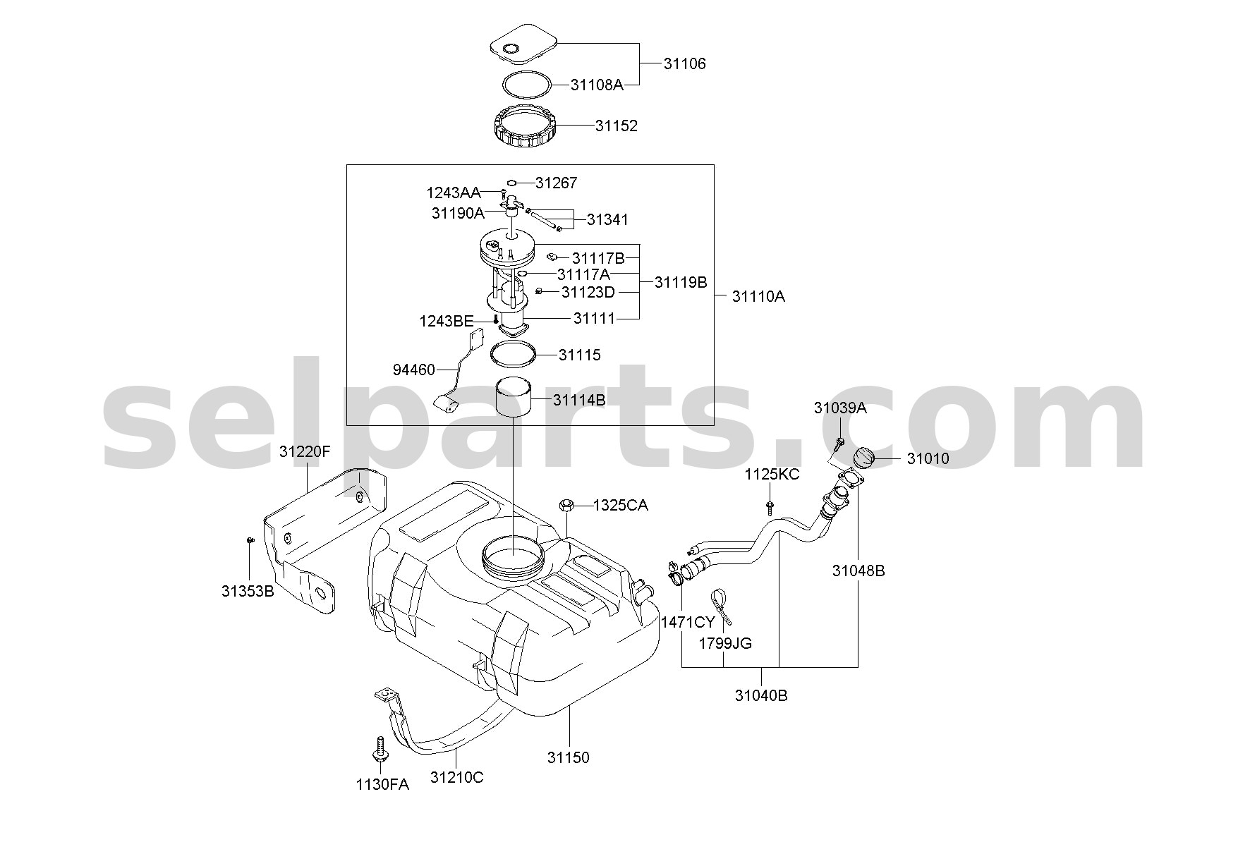 Genuine RING-LOCK for Kia Sportage #31152A9000