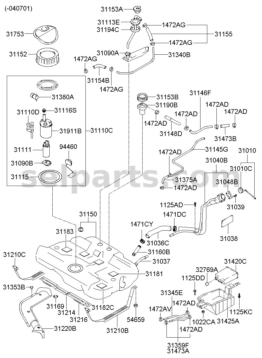 Genuine MIRROR ASSY-OUTSIDE RR VIEW,LH for Kia K5 #87610L2020SWP