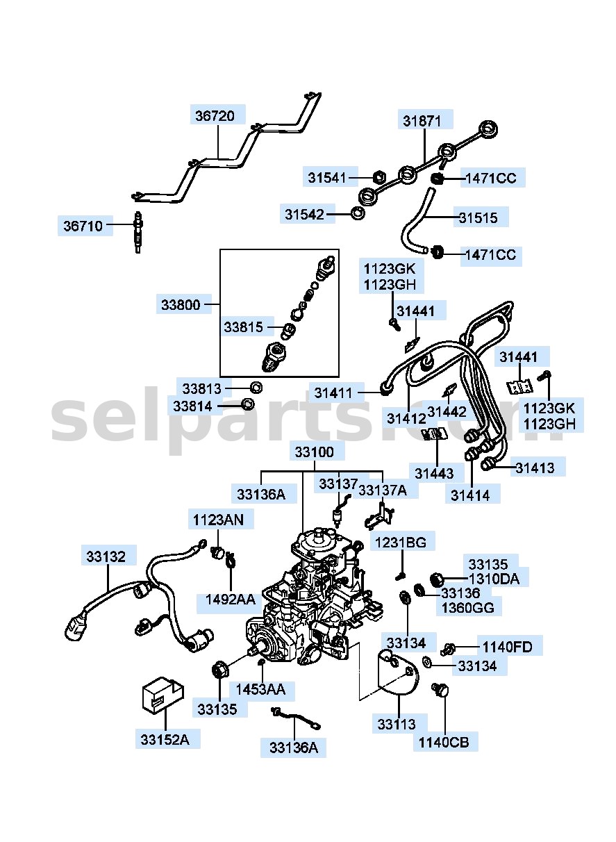 Genuine PIPE-INJECTION NO.2 for Kia Sportage #314122F600