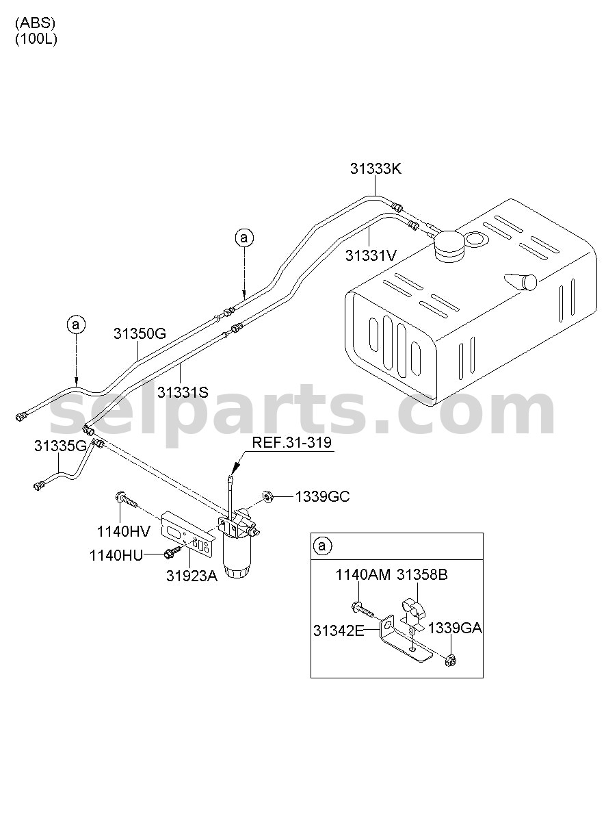 Genuine TUBE-FUEL for Hyundai Grand Starex #314504A440