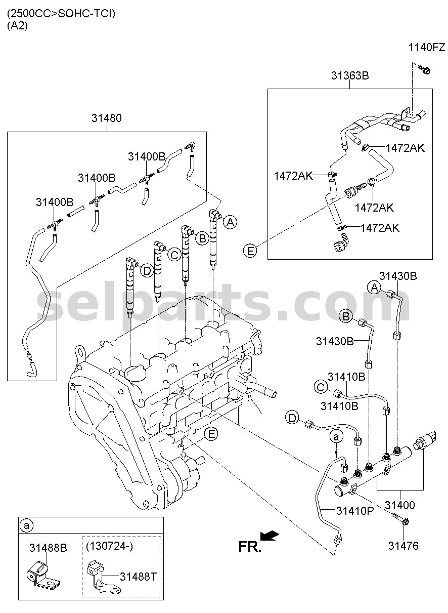 Genuine HOSE ASSY-FUEL RTN for Hyundai Grand Starex #314904A700