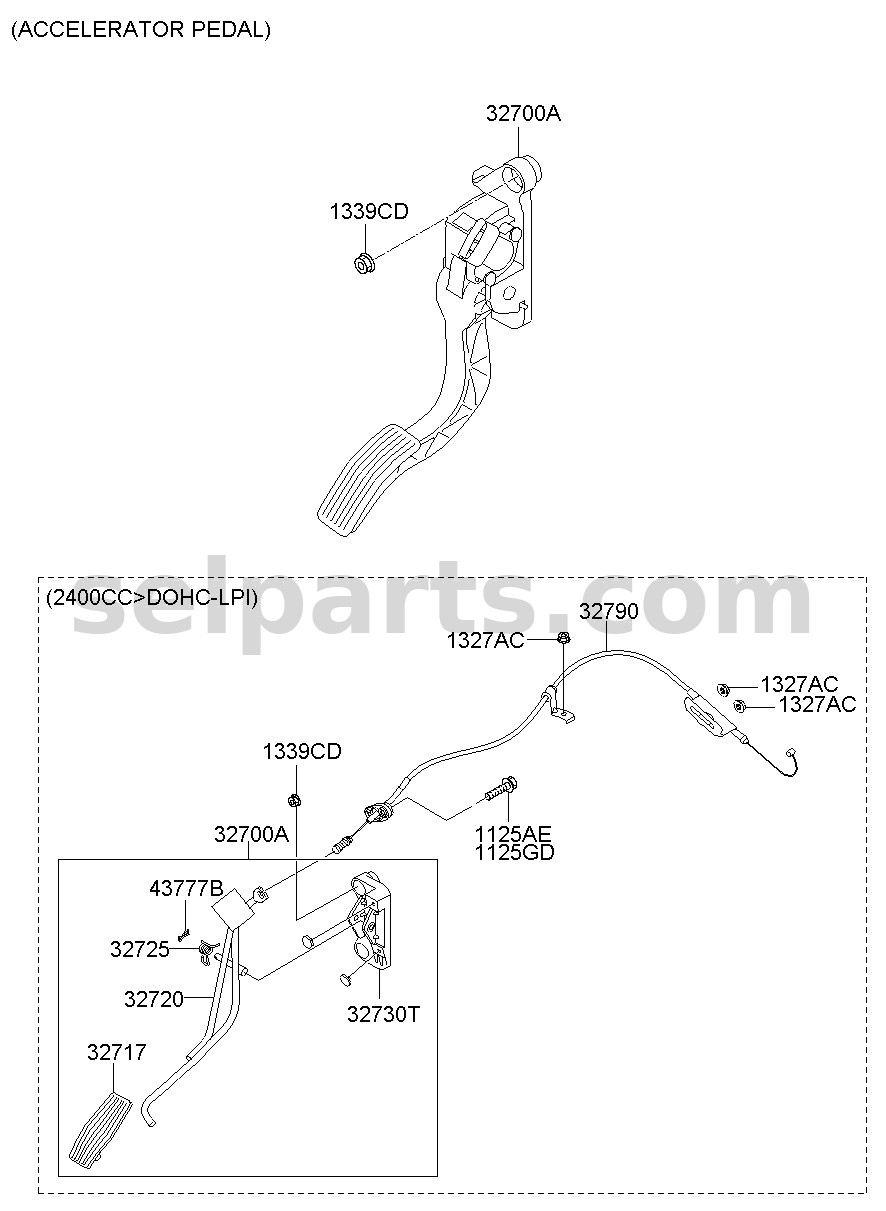 Genuine PEDAL ASSY-ACCELERATOR for Hyundai Grand Starex #327004H100