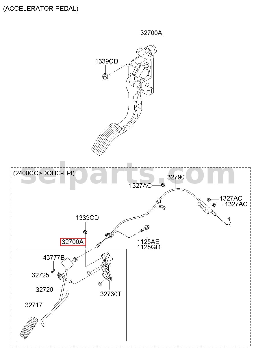 Genuine PEDAL ASSY-ACCELERATOR for Hyundai Grand Starex #327004H101