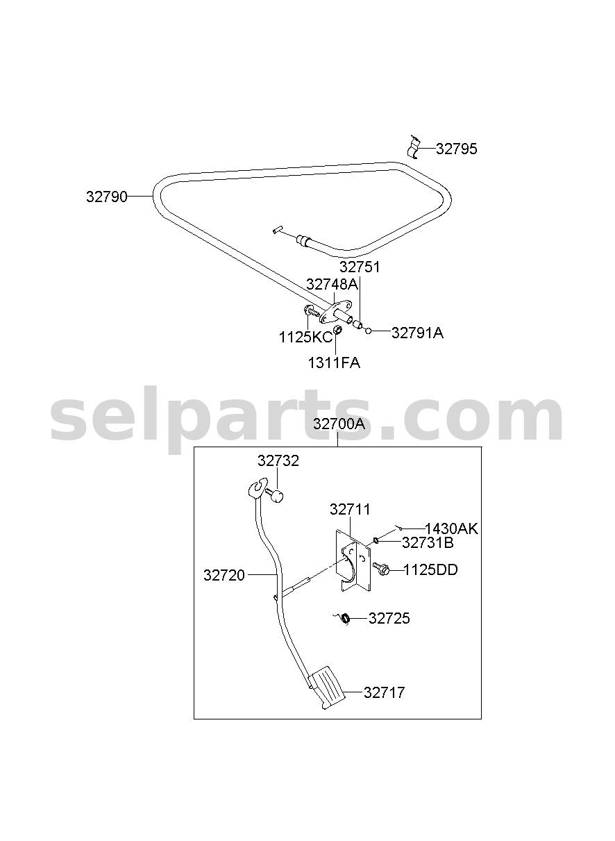 Genuine PEDAL ASSY-ACCELERATOR for Kia Sportage #32700C5110